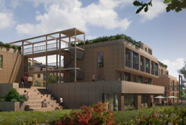 Artist impression van het Buurthart in Buurtschap te Veld